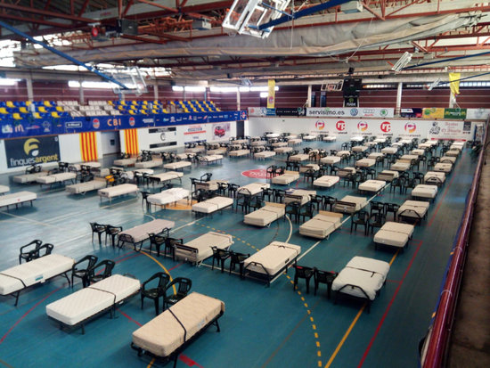 A court in Igualada, central Catalonia, transformed into a hospital, on March 29, 2020 